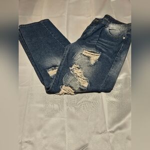 Zaful Distressed Men's Blue Jeans